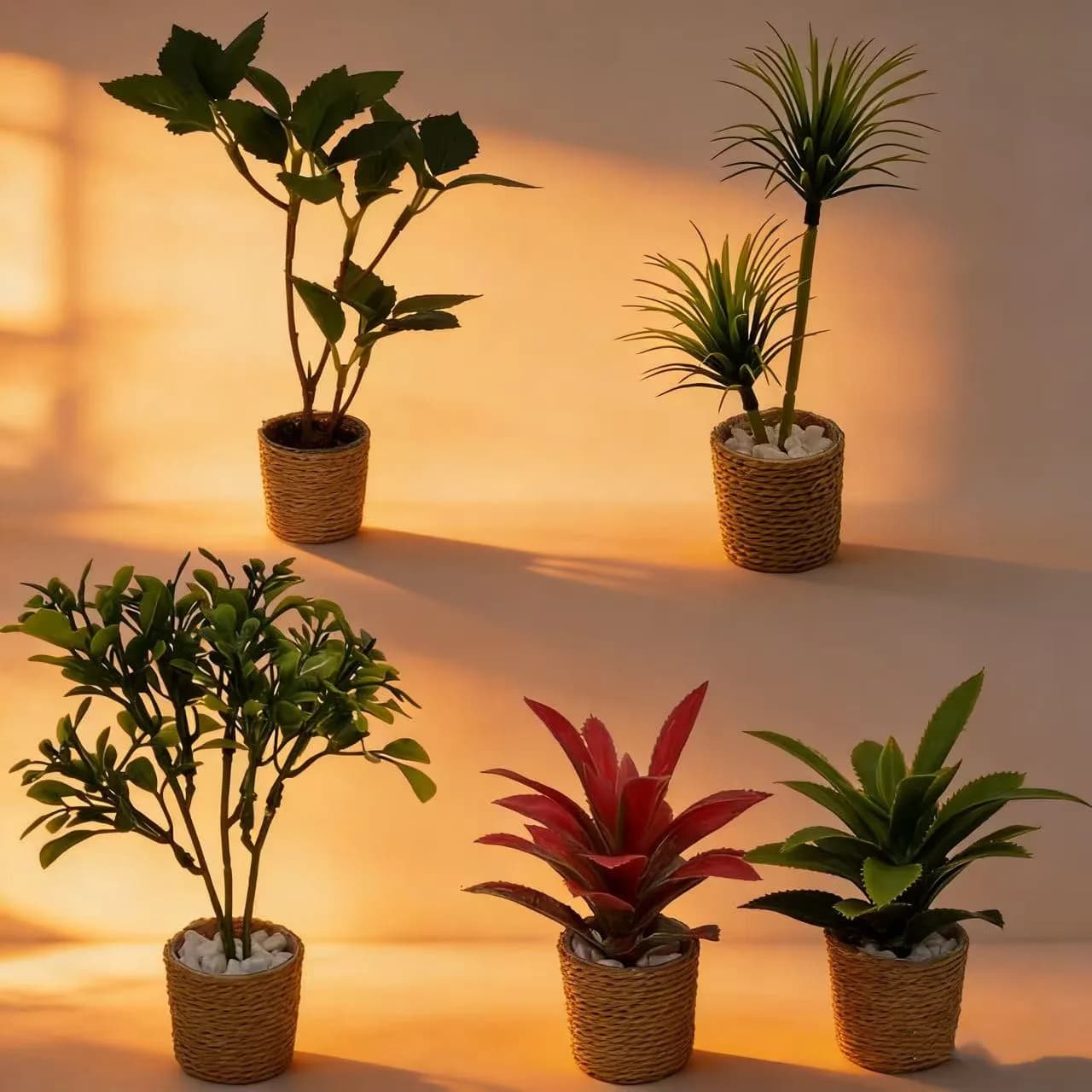 Miniature Dollhouse Plant Potted BJD Micro Model Realistic Turtle Back Leaf Ornament Plastic Garden Sculpture for Collectors
