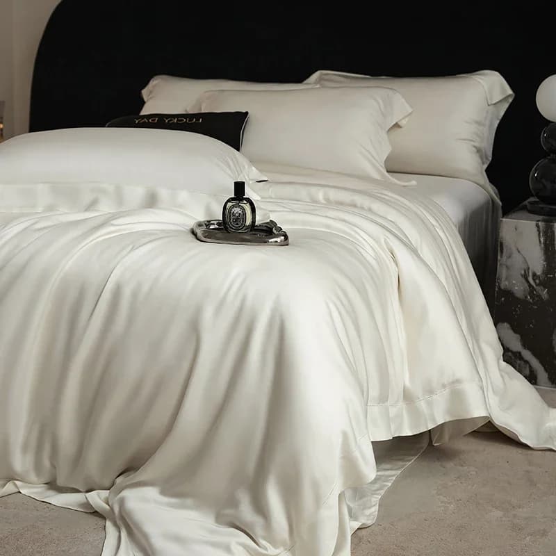 1000TC Lyocell Eucalyptus Fiber Super Soft Silky Queen King Size Bedding Set Duvet Cover Set Bed Sheet/Fitted Sheet Pillowcases