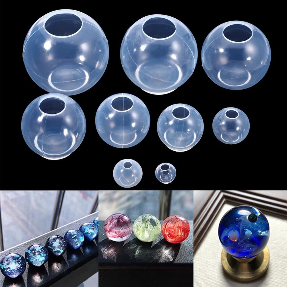 20-100mm 3D Trasparente Forma di Sfera Stampo In Silicone Per Pianeta Palla Stampo In Resina Epossidica FAI DA TE Pendenti In Resina Epossidica Artigianato decorazione