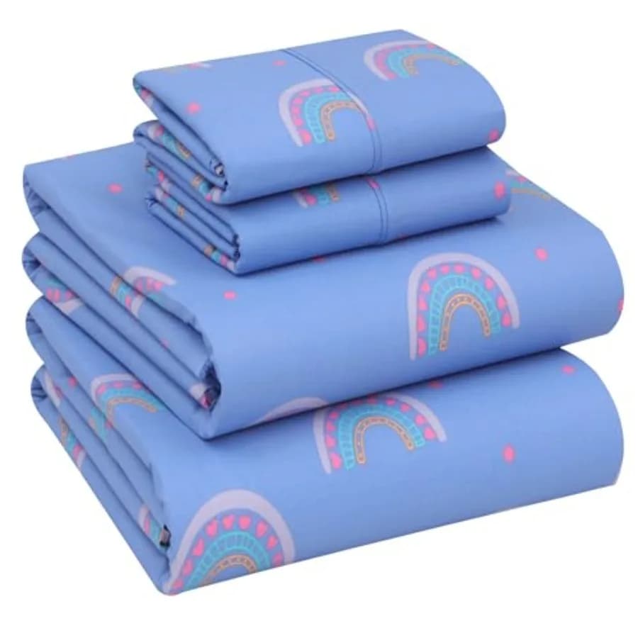 Lenzuola 100% Cotone Percale, Rinfrescanti e Traspiranti, Design Floreale, Durevoli, Morbide e Confortevoli, 16 Pollici