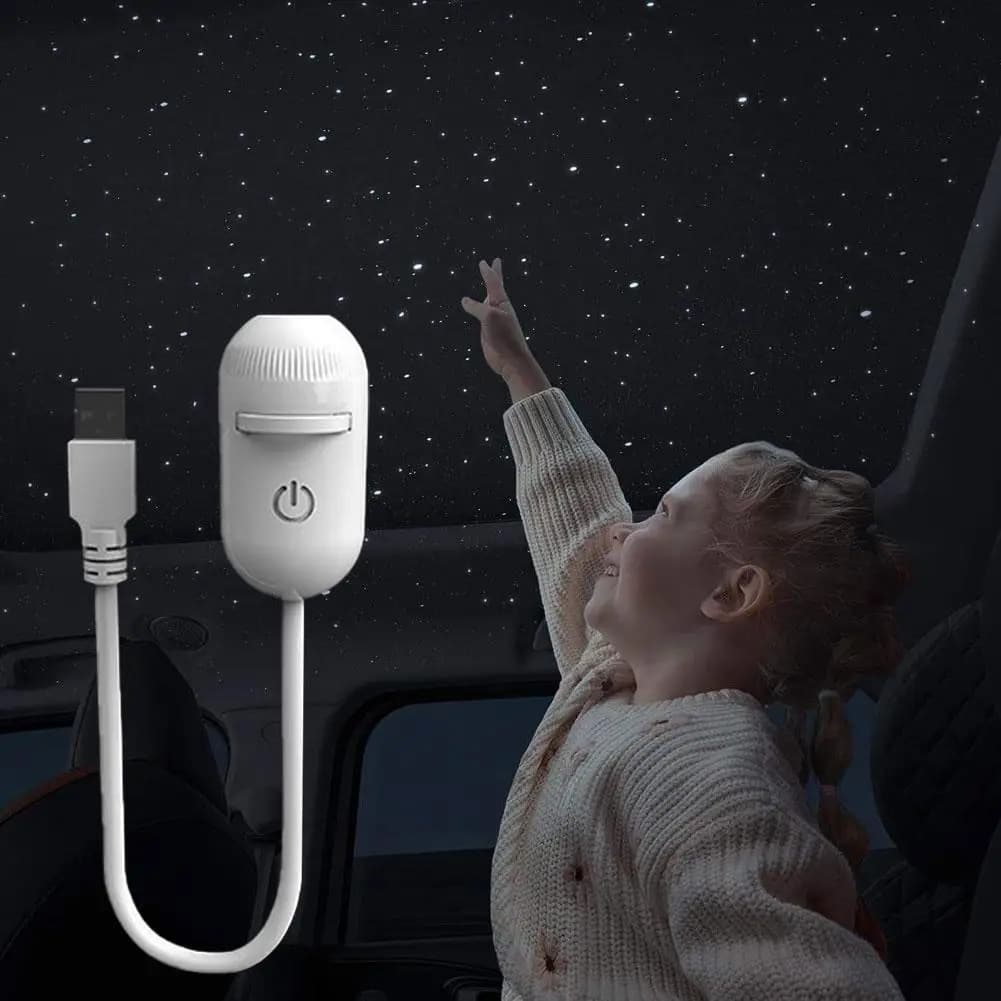 2 In 1 Usb Mini Galaxy Star Projector Night Light 12 Films Starry Sky Ambient Light For Car Home Decoration For Adults And Kids
