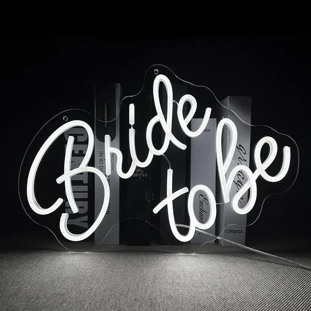Sposa per essere Insegna al neon Lettera a LED Insegna al neon Decorazione da parete per addio al nubilato Doccia Regali di fidanzamento per ragazza Alimentato tramite USB