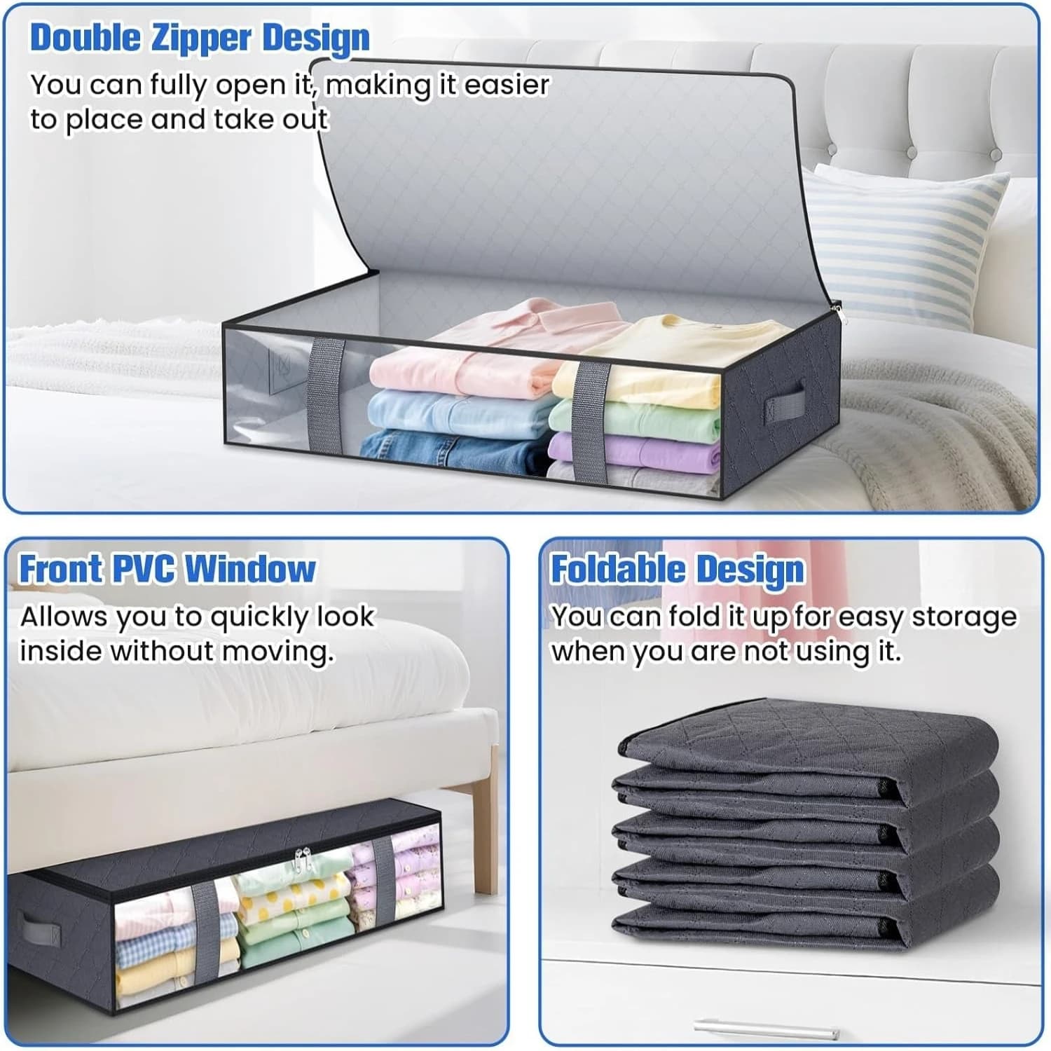Contenitore portaoggetti sotto il letto, borsa porta coperte, porta scarpe e organizer salvaspazio per la camera da letto (1 pezzo)