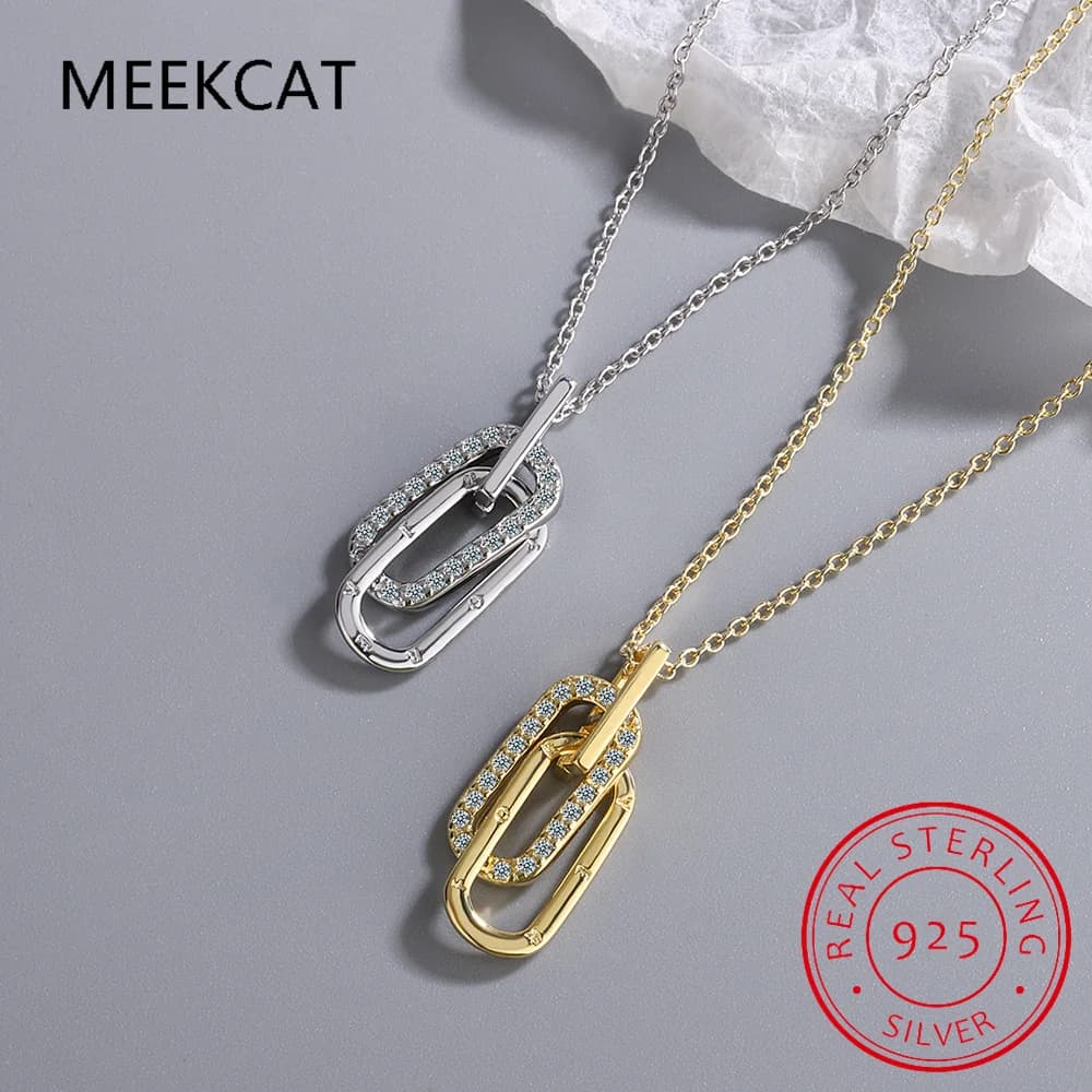 Collana con design romantico a forma di lucchetto, scintillante con zirconi trasparenti, catena in argento sterling 925, girocollo da donna, gioielli raffinati, regalo di nozze