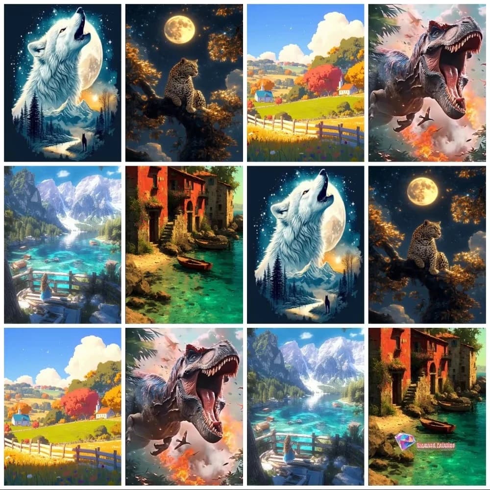 Set Pittura Diamante 5D Fai da Te Scenografia Animale Leopardo Ricamo Diamantato Punto Croce Artigianato Fatto a Mano Regalo Decorazione Casa