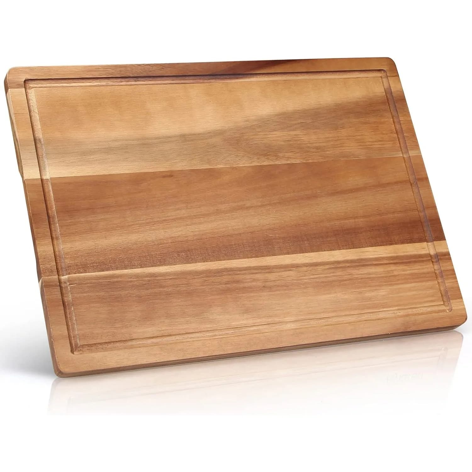 Acacia Wood Cutting Board for Kitchen with Juice Groove, 17x12 Inch Large Charcuterie Board for Meat Cheese Bread