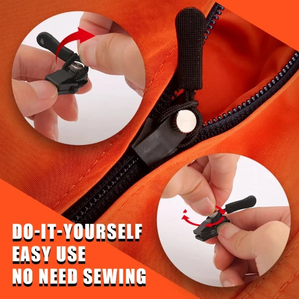 Nuovo 3 Kit di riparazione con cerniera di diverse dimensioni strumenti per cucire con testa a cerniera rimovibile fai da te testa con cerniera per valigia in metallo