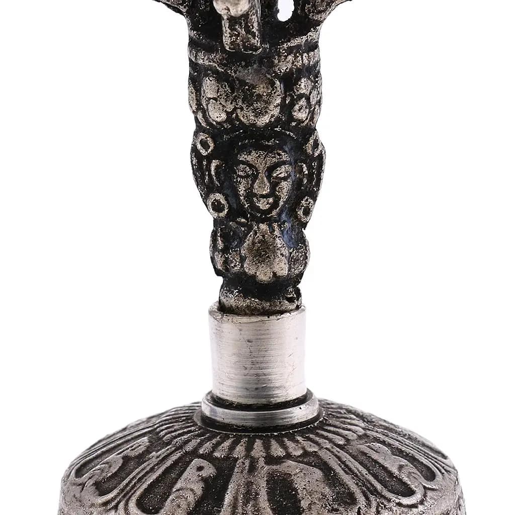 Tibetan Dorje Bell Copper Ritual Bell with Vajra Handheld Buddhist Tool for Mindfulness and Mantra