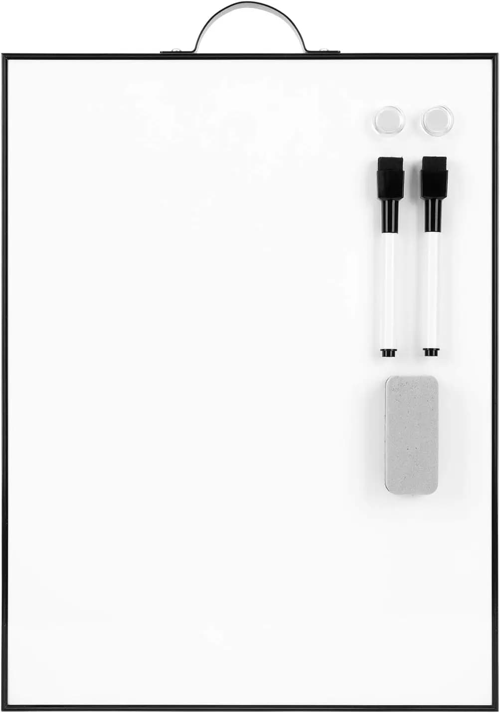 Lavagna Magnetica Cancellabile a Secco 16x12, Portatile con Maniglia, Lavagna Bianca per Casa Ufficio Scuola