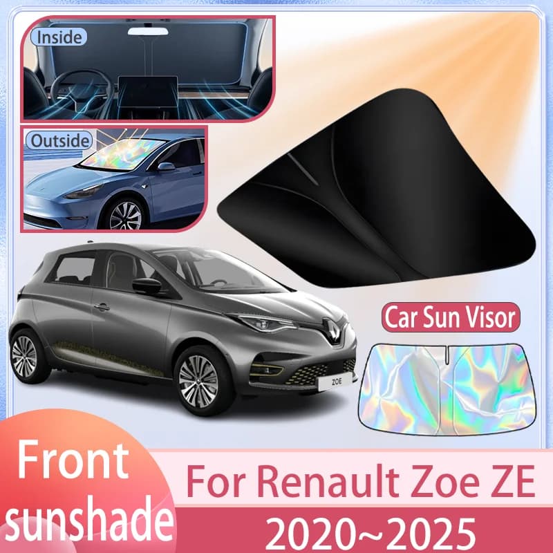 Car Sunshade For Renault Zoe ZE 2020~2025 2024 2023 2022 2021 Front Windshield Sun Visor Cover Anti UV Protection Accessories