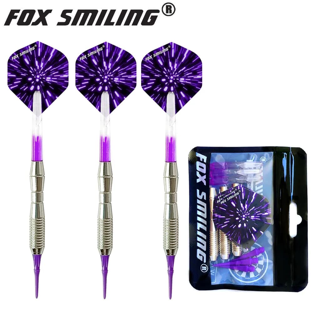 Fox Smiling 3 pezzi 18 g di freccette morbide con punte e aste per freccette in nylon