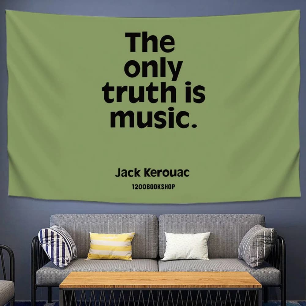 SOLO TRUTH IS MUSIC stampa Appeso PannoDormitorio Ristrutturazione Camera da letto Testiera Decorazione Tende da parete Arazzi