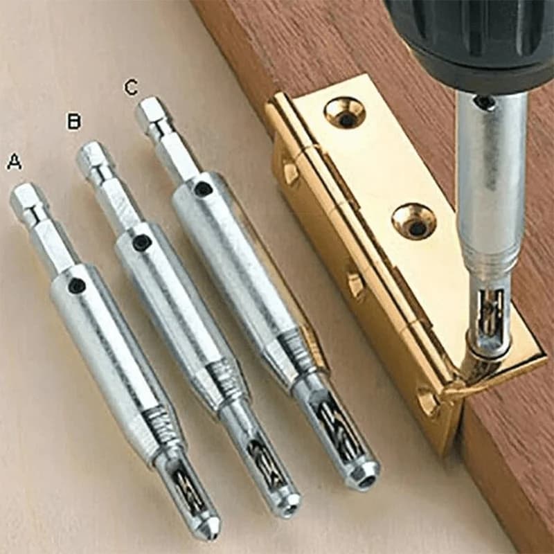 Set di punte da trapano centrali automatiche Cerniera autocentrante Tapper Nucleo Pilota Perforatrice Strumento per la lavorazione del legno Sostituzione per porta dell'armadio
