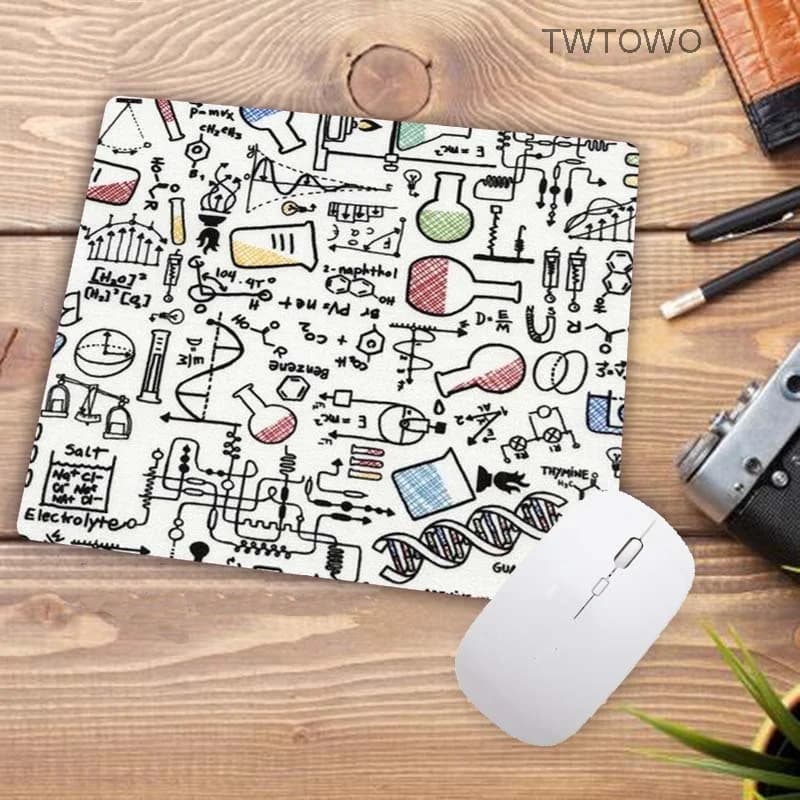 Tappetino per mouse Tappetini per mouse di piccole dimensioni Gamer in gomma naturale Antiscivolo Matematica Chimica Doodles Grafica Decorazione per ufficio Tappetino per tastiera