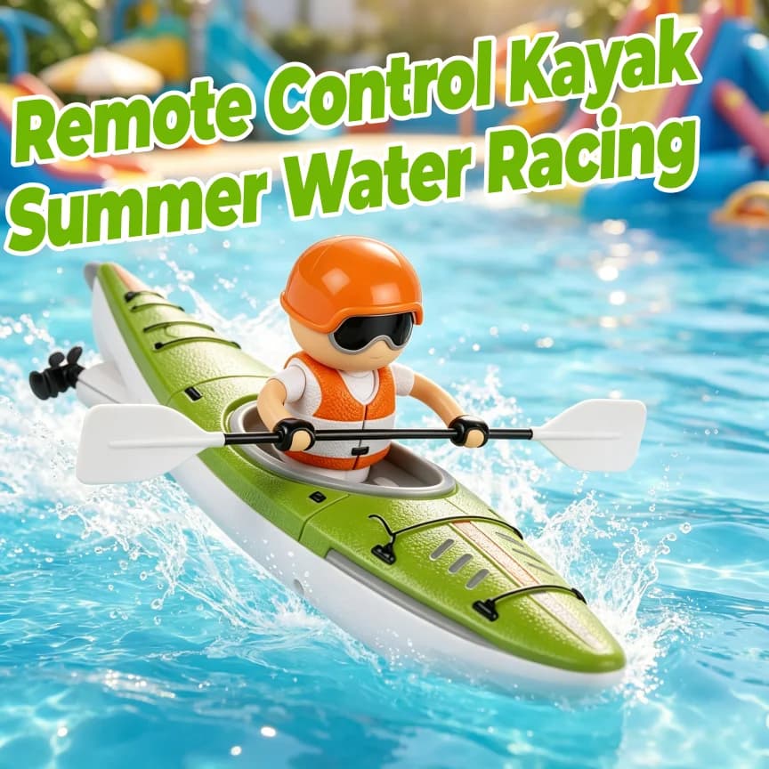 Barca RC da Corsa 2.4G, Kayak Telecomandato, Barca a Remi per Competizioni Acquatiche, Gioco Estivo all'Aperto, Regalo per Ragazzi e Bambini