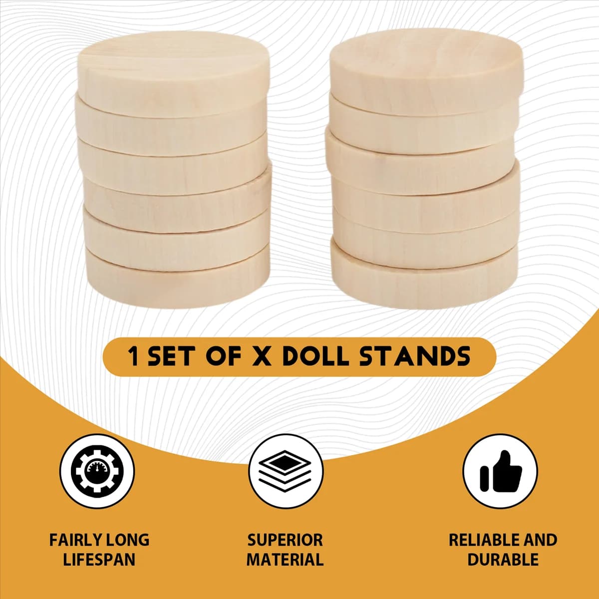 A25U 12pcs Crochet Doll Stand Doll Stand Felt Animal Doll Toy Wooden Base Support Action Figure Stand