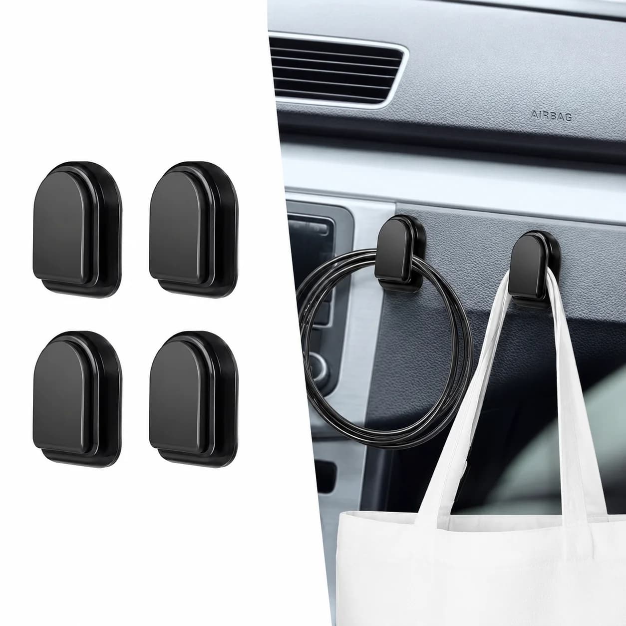 Car Hooks Interior Storage Holder Self Adhesive Dashboard Wall Hanging Organizer for USB Cable Headphone Key Auto Accessories