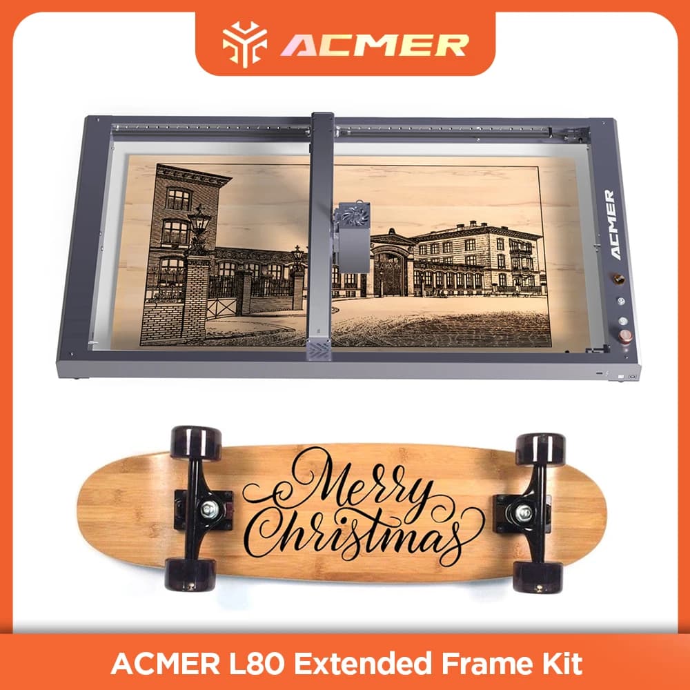 Extended frame kit for ACMER L80 laser engraver, double engraving area, aluminium frame for ACMER P2 series laser engraving machine