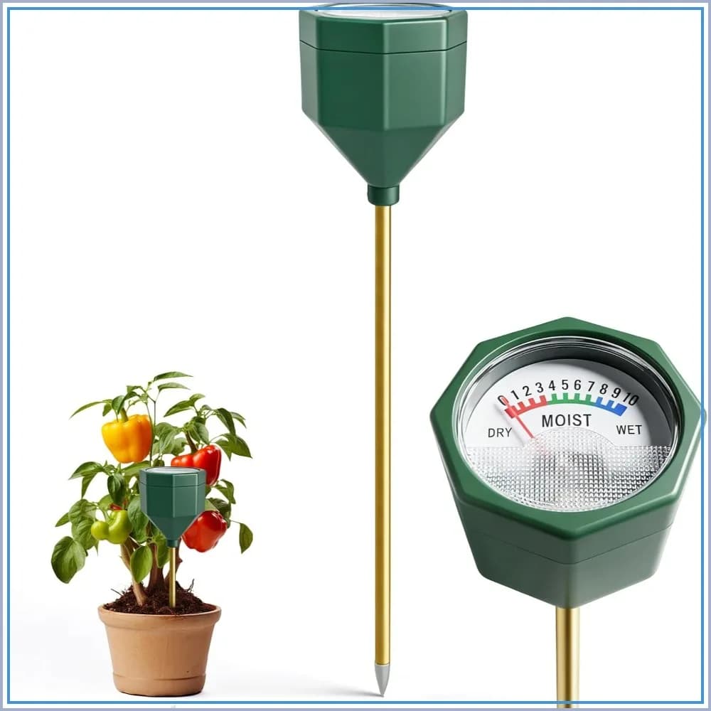 Soil Moisture Meter, Plant Water Monitor, Accurate Hygrometer Sensor for Houseplants, Garden, Farm & Lawn, Indoor Outdoor Use, No Battery Required