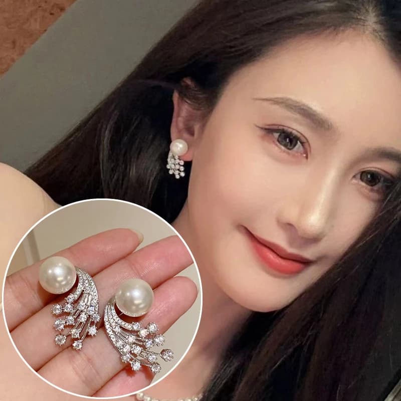 MeiBaPJ DIY 925 Sterling Silver 11mm Beads Natural Semiround Zirconia Button earrings Fine Wedding Jewelry for Women