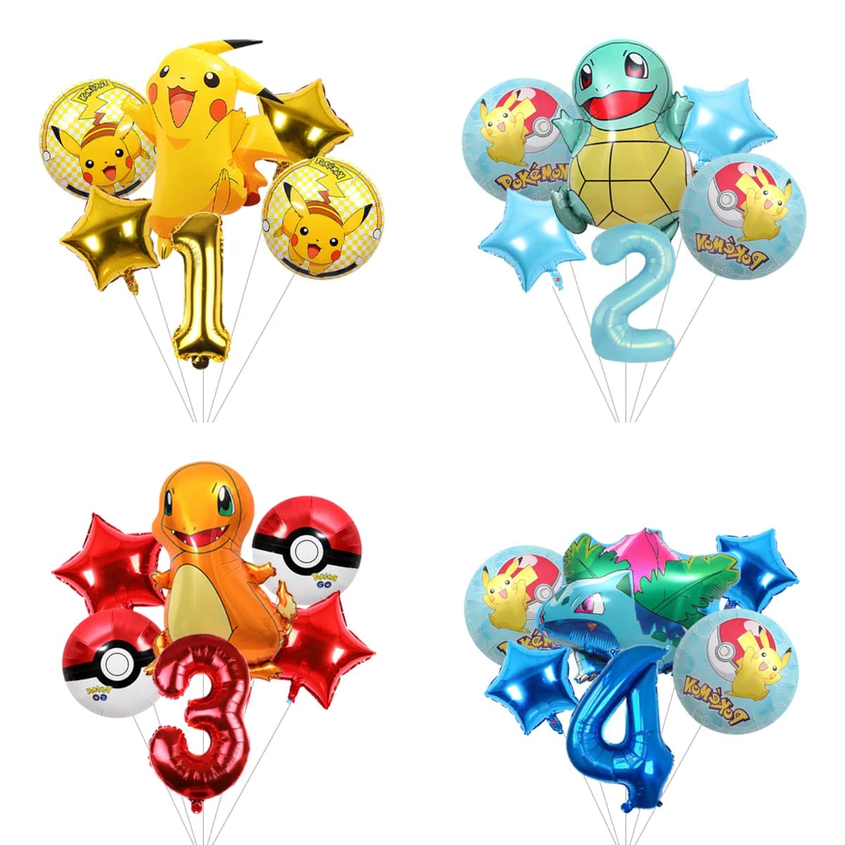 Pokemon Pikachu Balloon Decoration Pack Cartoon Character Balloons Birthday Party Favors Set Balloon for Children Party Decor
