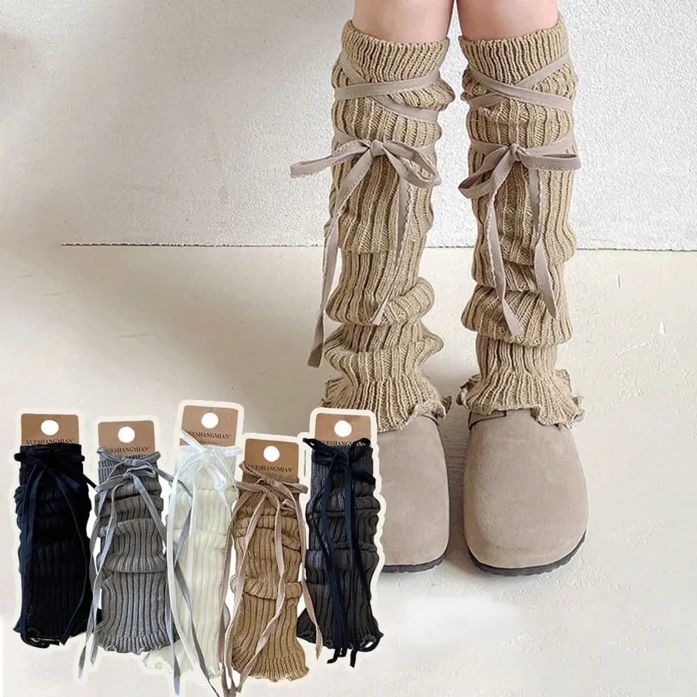 Scaldamuscoli in pizzo per bambini in tinta unita stile coreano Coprigambe in pizzo lavorato a maglia Tessuto morbido Calzini stile Lolita elastici Abbigliamento per bambini
