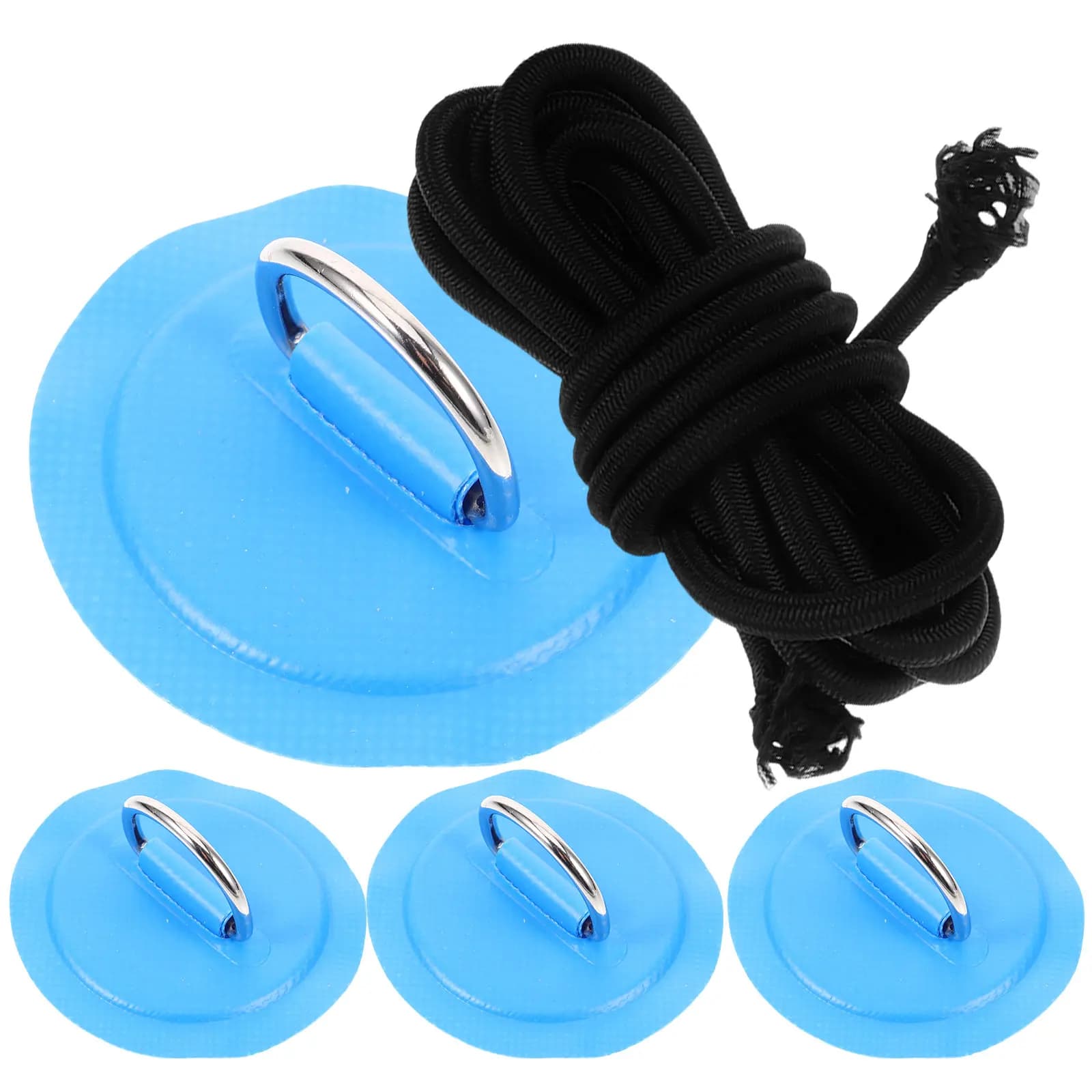 Set di 1 Kit di Fissaggio con Anello a D per Gommone, Kayak, Paddle Board - Fibbia Rinforzata in Nylon e Acciaio Inossidabile per Fissaggio al Ponte - Facile Installazione