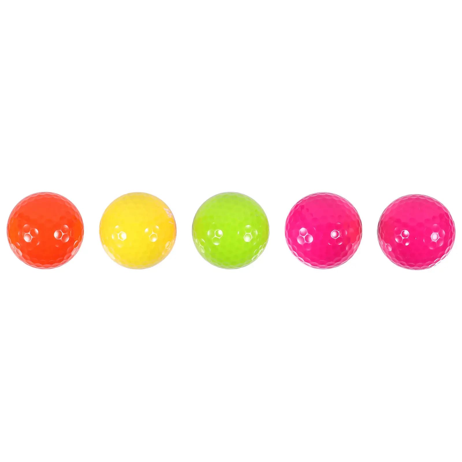 5 palline da golf colorate per allenamento, 4 cm, morbide e flessibili, in gomma sintetica, per adulti e principianti.
