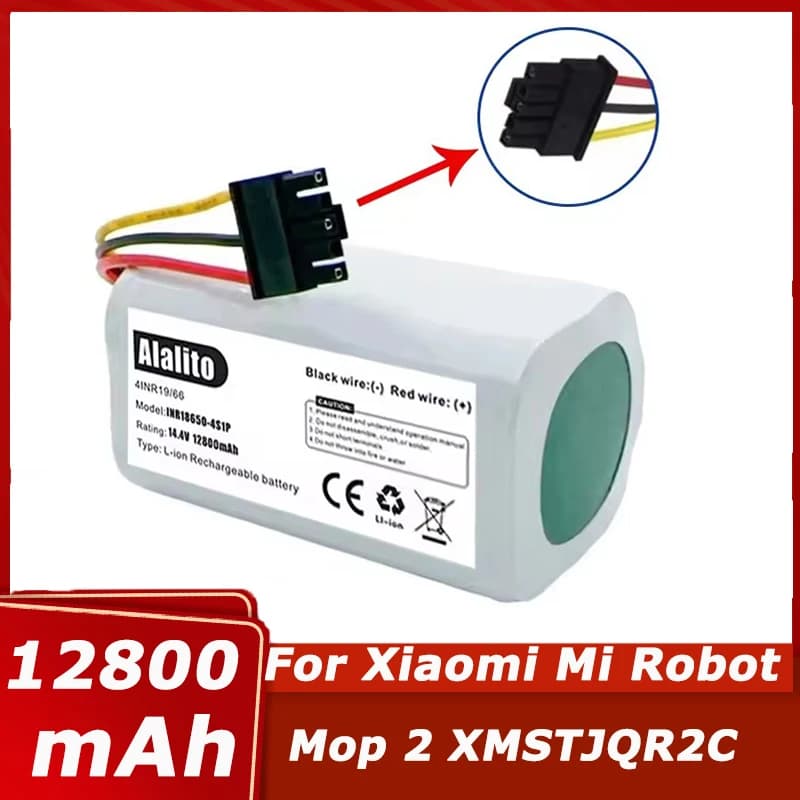 For Xiaomi S20 Battery Replacement 14.4V 3500mAh Lithium Ion Robot Vacuum Cleaner Parts 4-Cell Smart Protection Chip Fast Charge