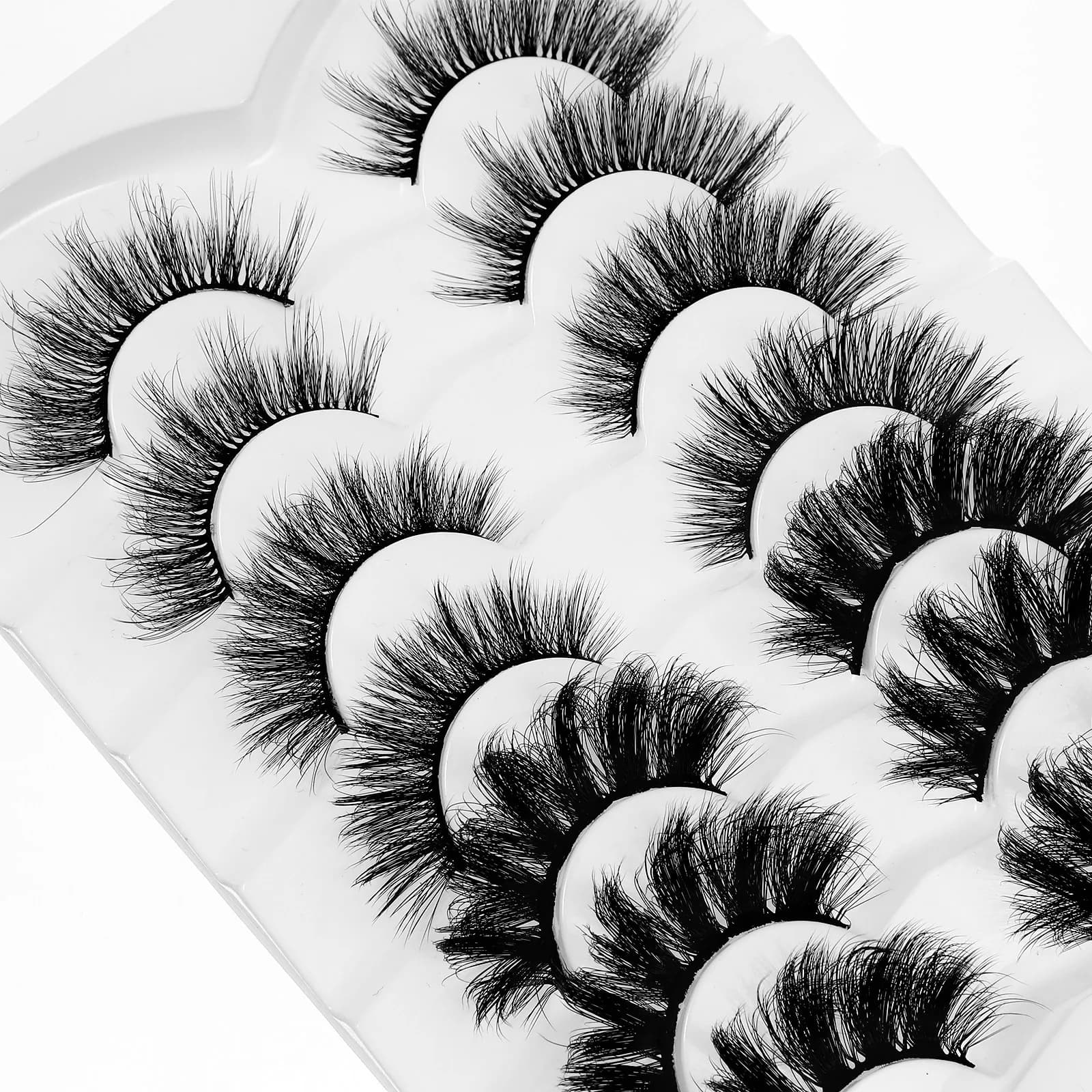 7 paia di ciglia finte naturali, leggere, morbide e voluminose, accessori per il trucco, confezione di ciglia finte per uso quotidiano e per feste da donna