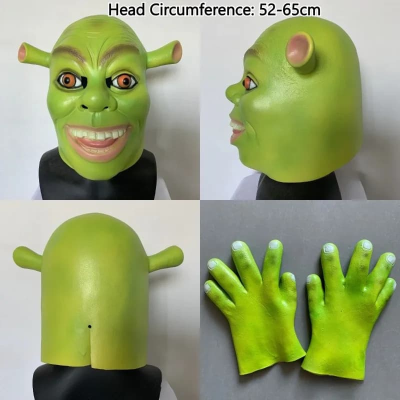 Monster Shrek Set di guanti per cuffie Monster Shrek Cosplay Prop Accessori Cosplay Puntelli per costumi per spettacoli di feste di Halloween