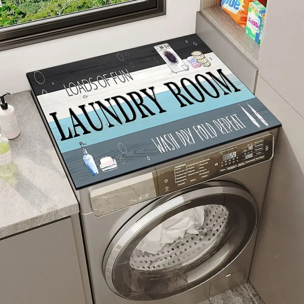 Copertura per protezione solare antiscivolo per lavatrice Cuscinetto per lavatrice a tamburo resistente all'usura che assorbe l'acqua Antipolvere