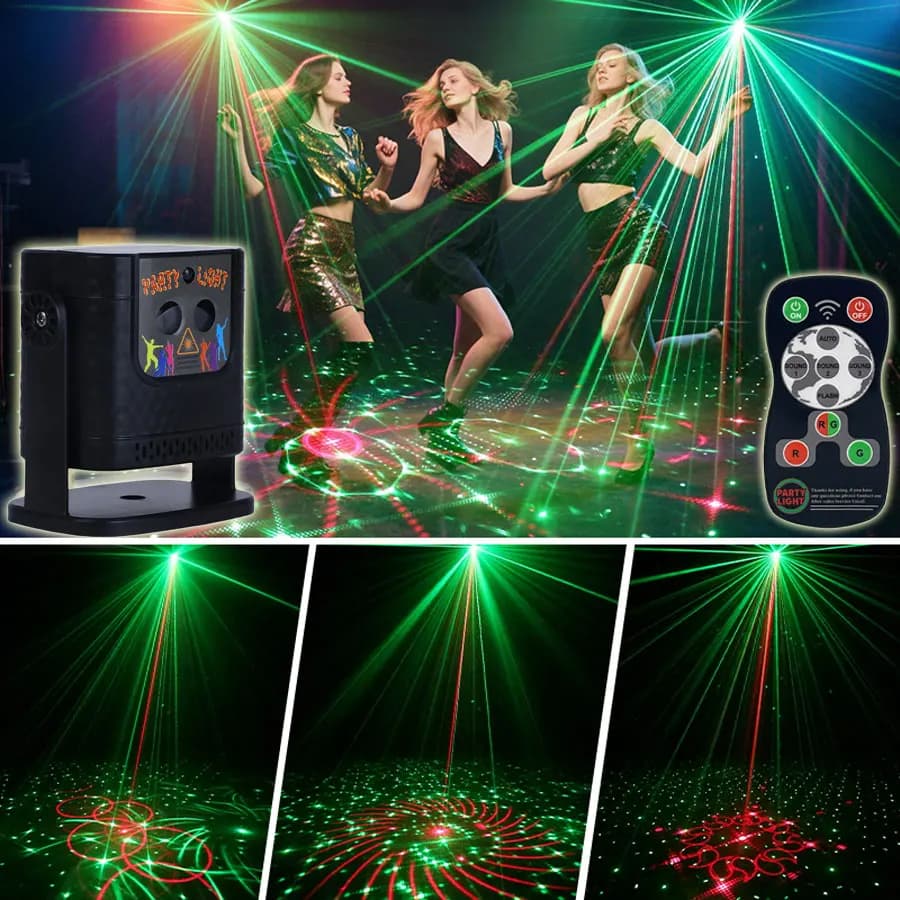 YSHR10 60 modelli R&G Laser Festa di compleanno Effetto luce DJ Proiettore da discoteca Flash Bar Danza Camera da letto Decorazione natalizia Lampada