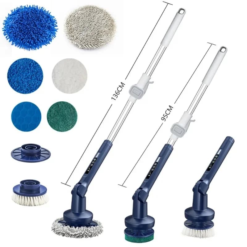 Spazzola elettrica per la pulizia, speciale per la pulizia domestica, spazzola per cucina e bagno, spazzola multifunzionale per pavimenti