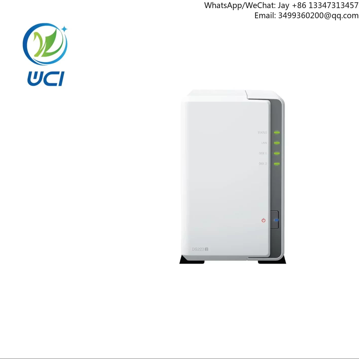 Synology DS223J Server NAS a 4 Core 1.4 GHz DDR4 512MB, DiskStation a 2 Bay con Espansione Quad-Bay, Archiviazione di Rete Synology