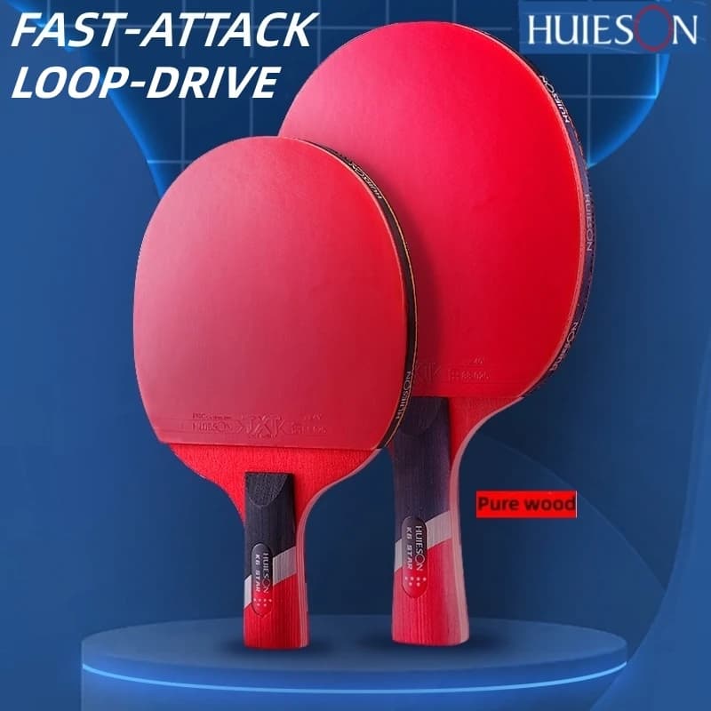 Nuovo arrivo Huieson racchetta da Ping Pong 6 stelle 7 strati Paddle da Ping Pong in legno con custodia K6 per adulti e adolescenti