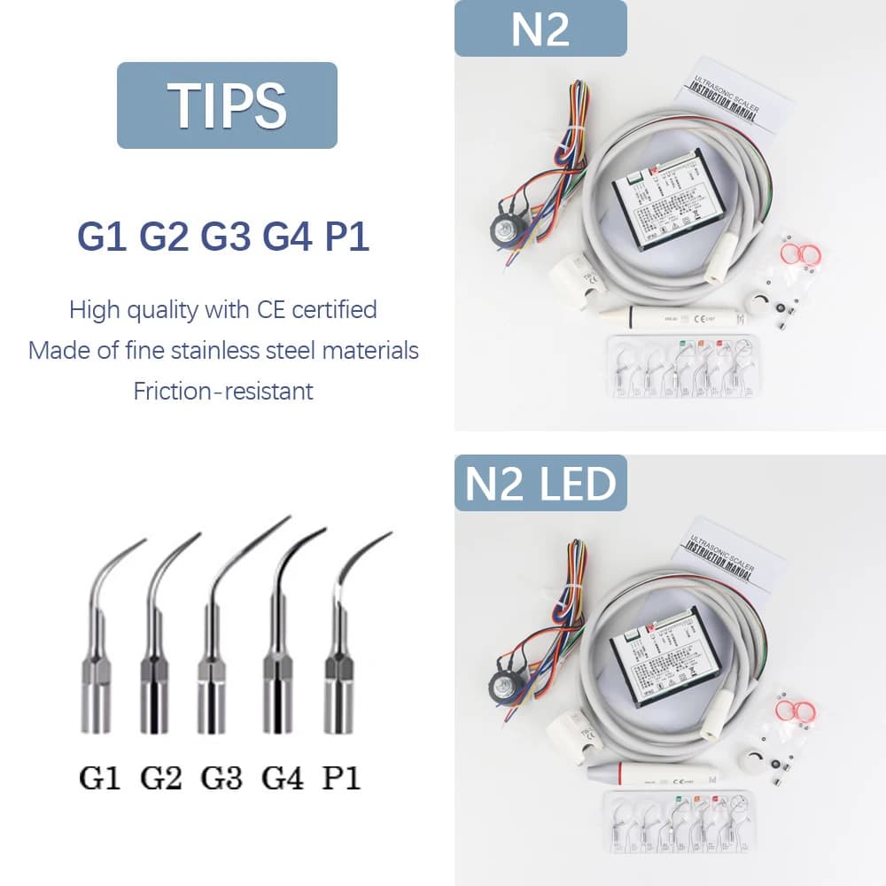 Dentale Built In Ultrasound Scaler N2/N2LED with LED Light Handle Scaling Tips For Dental Cleansing Tooth Whitening Tools