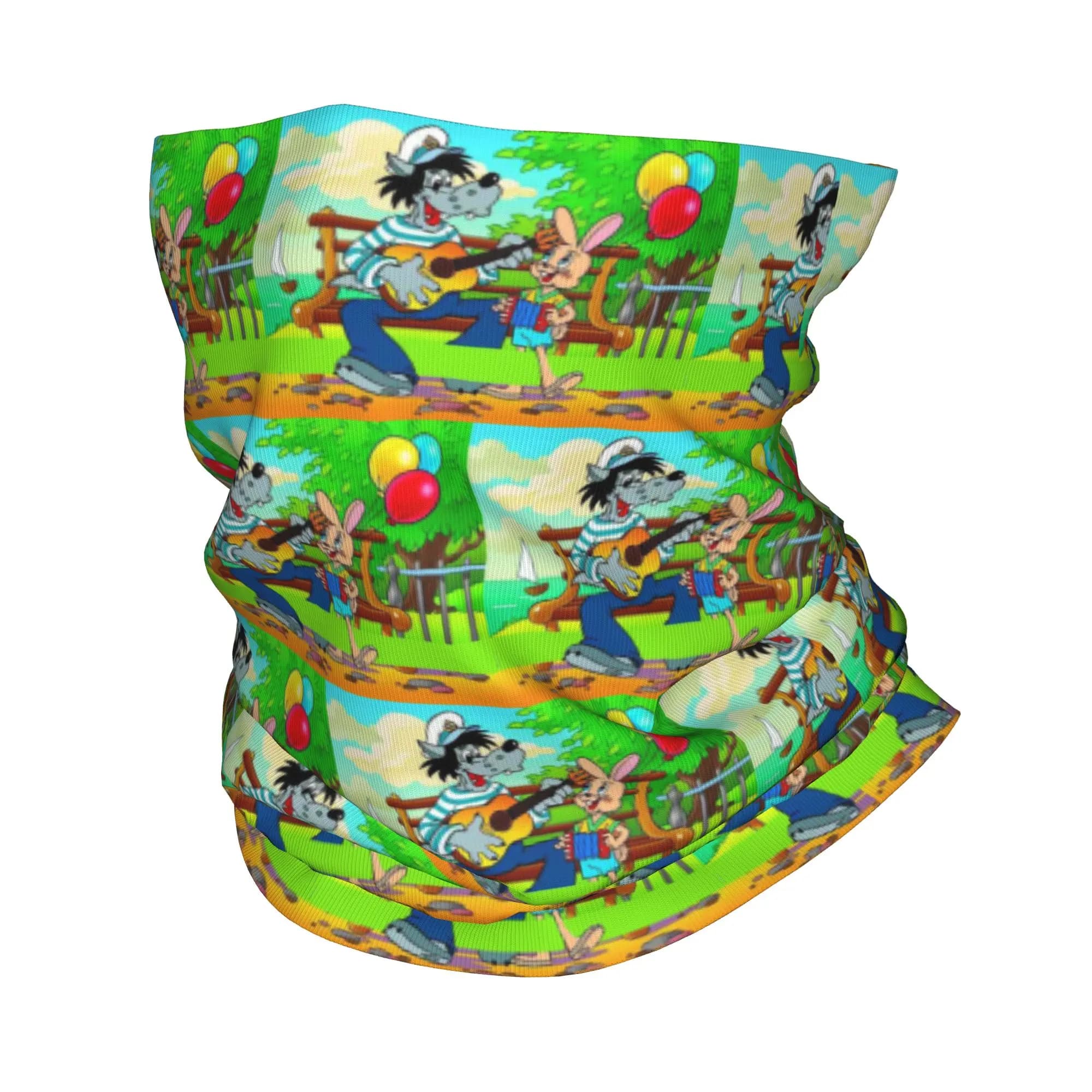 Wolf And Rabbit Just You Wait Nu pogodi Bandana Neck Gaiter Maschera stampata per il collo Sciarpa Maschera multiuso per la guida Unisex Adulto