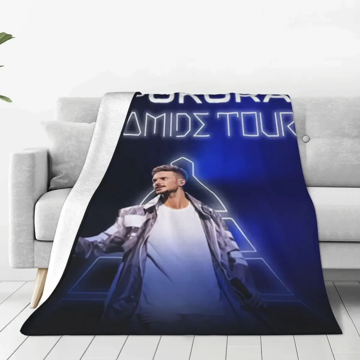 Morbida coperta durevole da campeggio M. Pokora biancheria da letto getta piramide Tour concerto copriletto in flanella soggiorno stampa divano letto copridivano