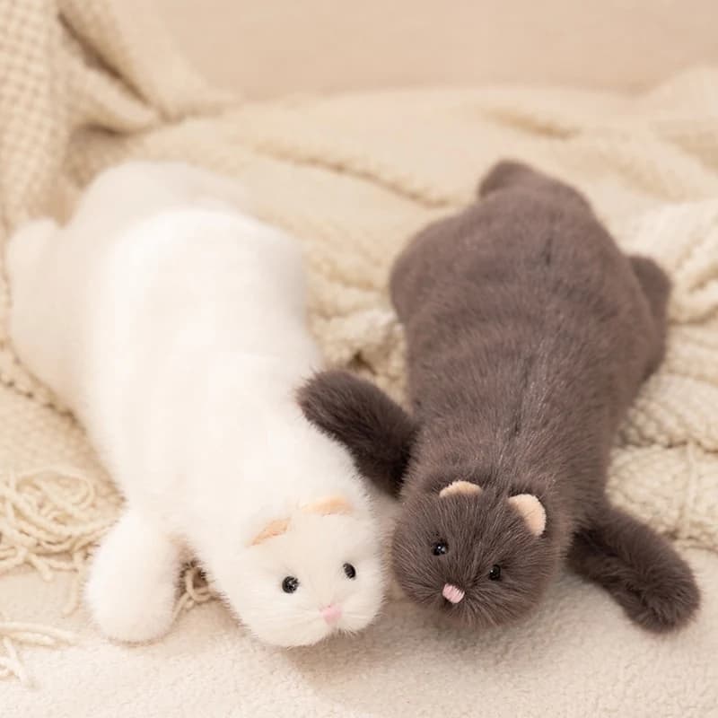 Nuova simulazione furetto giocattoli di peluche Kawaii animale realistico visone bianco marrone peluche cuscino farcito morbido cuscino del divano regali creativi