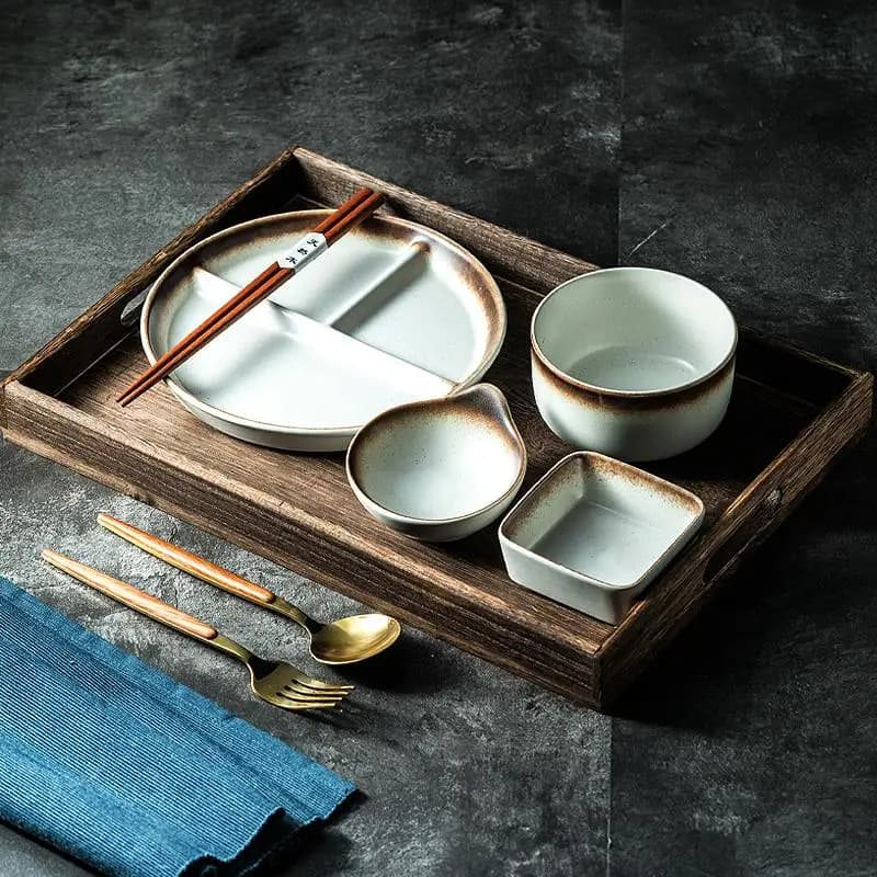Set da Pranzo Monocolore ad Alto Valore Estetico, Combo Ciotola e Piatto per Dieta, Set Elegante per Pasti Individuali