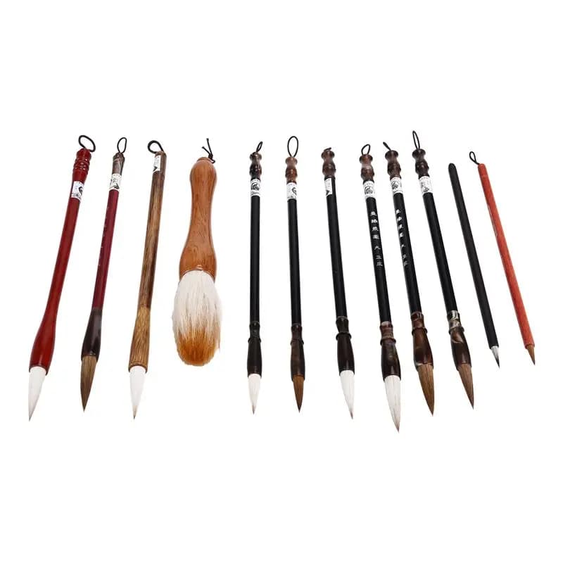 AS94-12 PCS Chinese Calligraphy Brush Set - Painting Writing Watercolor Sumi Brushes Set Kanji Japanese Drawing Art Brushes