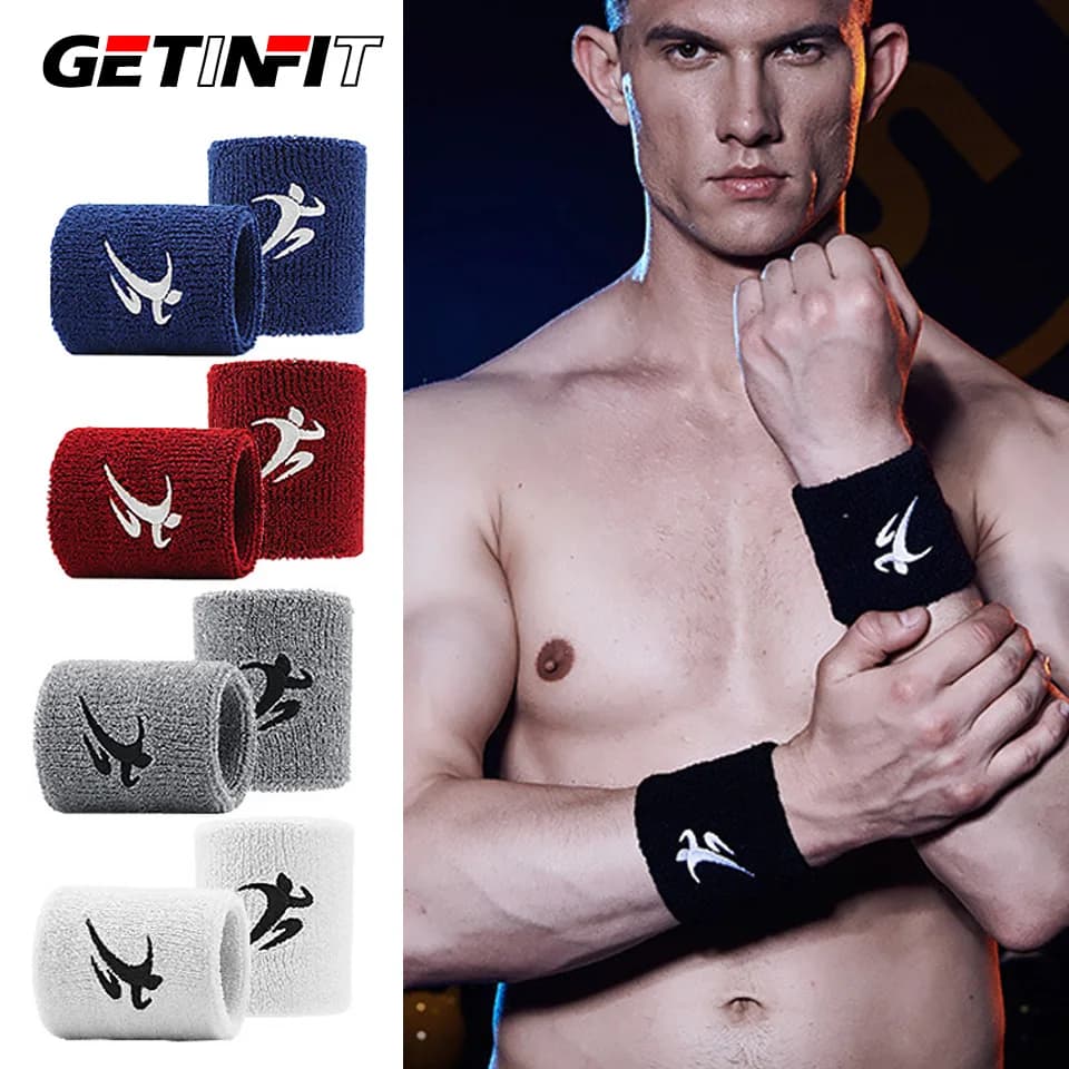 GETINFIT 1/2 Pezzi Supporto per Polso Sportivo, Traspirante e Assorbente, per Badminton, Tennis e Fitness