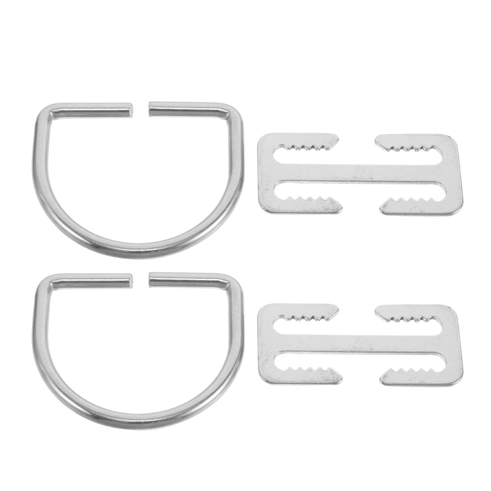 2 Set di Fibbie per Cintura Subacquea in Acciaio Inossidabile a Sgancio Rapido con Anello a D per Attrezzatura da Apnea e Snorkeling