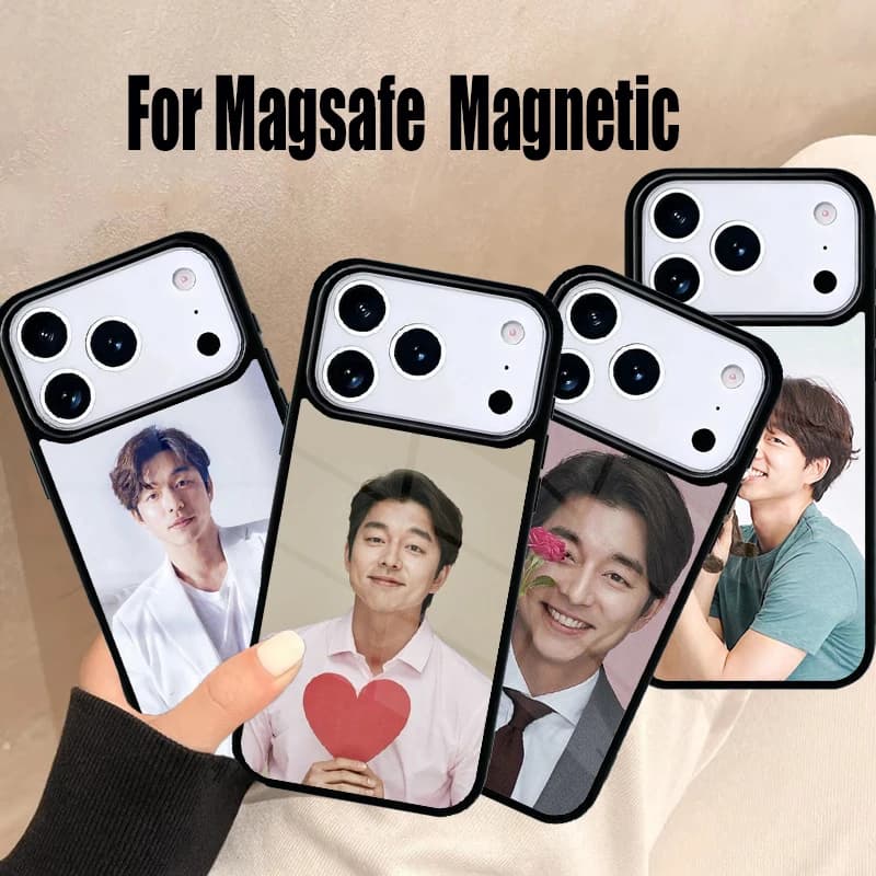 Cover per telefono Kpop Gong Yoo per iPhone 17 Air 16e 15 14 13 12 11 Pro Max Plus, custodia magnetica wireless Magsafe