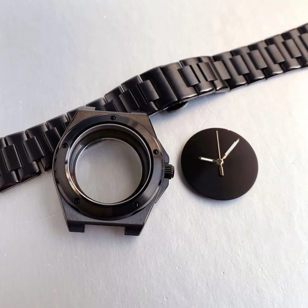 Waterproof sapphire watch case 40mm PVD 20ATM for Ingenieur NH35 NH36 movement men's watch back glass steel bracelet