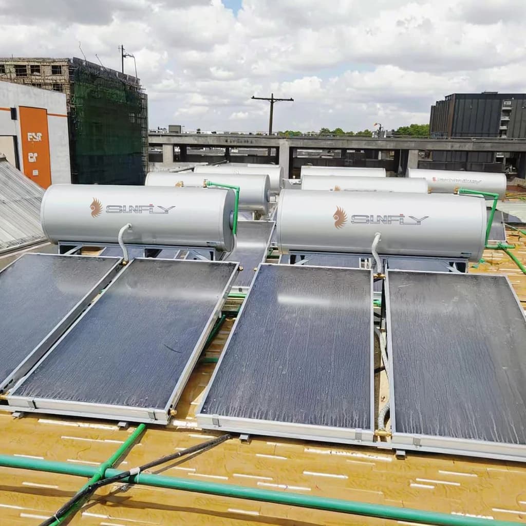 Sistema Solare Termico a Pannello Piatto da 300L, Alta Efficienza, Garanzia di 5 Anni, Autoportante per Casa e Hotel, Prezzo all'Ingrosso