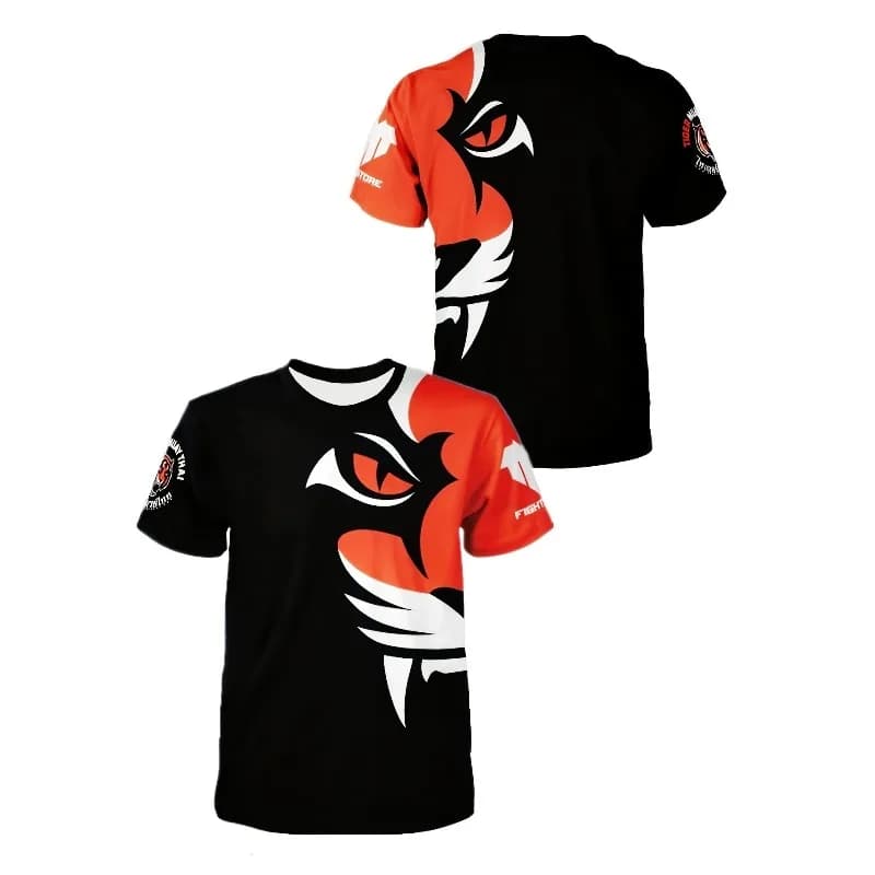 2026 New Tiger Muay Thai Sports T-Shirt, Mixed Martial Arts Training Short-Sleeve, Moisture-Wicking Running Gym Top, Unisex