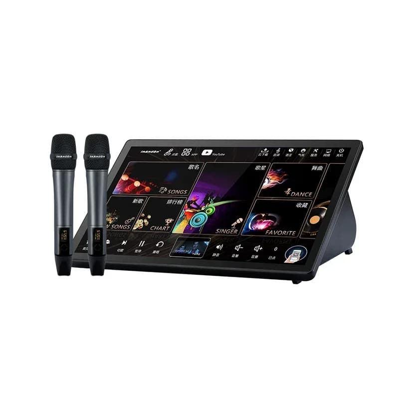 Sistema Karaoke 5 in 1 in Offerta, Lettore Karaoke KTV da 15,6 Pollici con 4TB di Memoria e Microfono Wireless