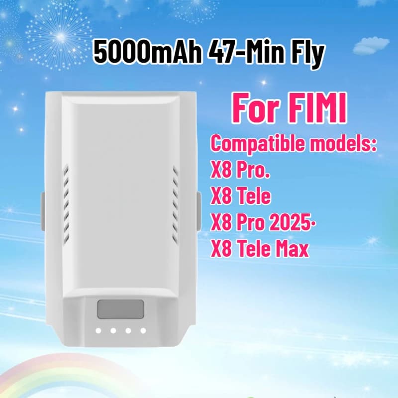Long-lasting Battery 5000mAh 47-Min Fly for FIMI X8/X8 Pro/X8 Tele Pro 2025 Drone Intelligent Flight Battery Plus